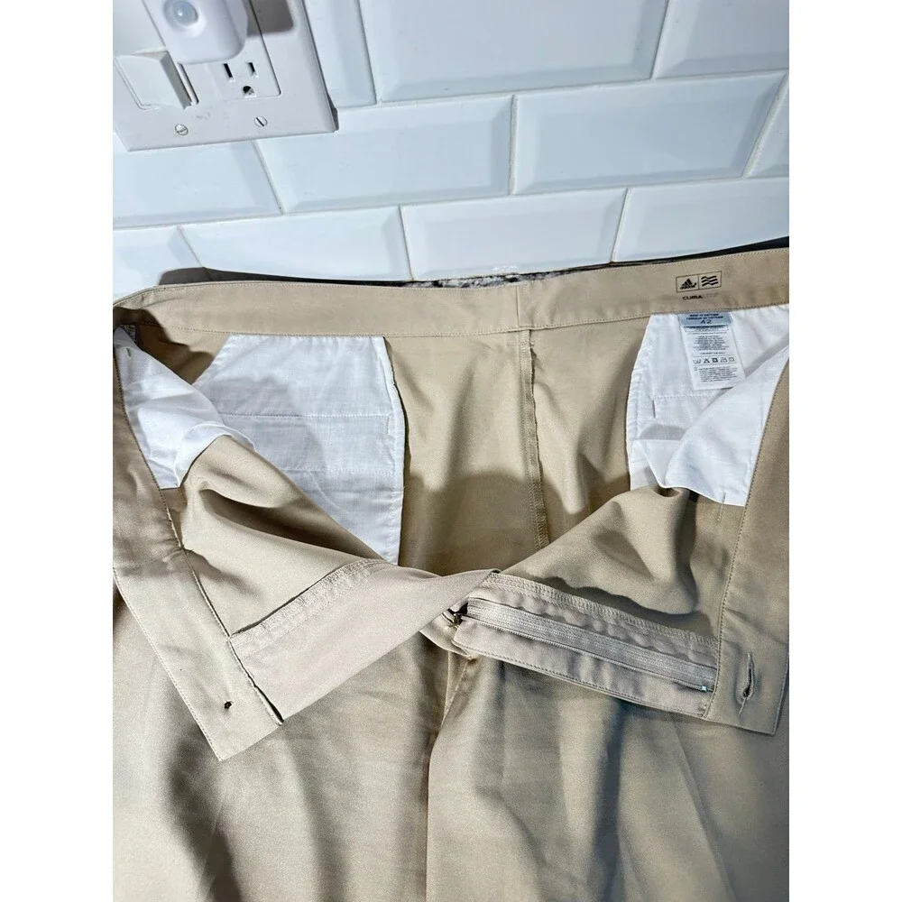 Adidas ClimaCool Golf Shorts Performance Khaki Tan 42 Mens Lightweight Preppy